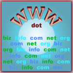 image of www dot com, info, biz, net, and org